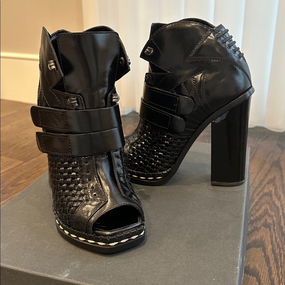 Proenza Schouler Black Open Toe High Heel Booties Size 38 NIB - Picture 11 of 15